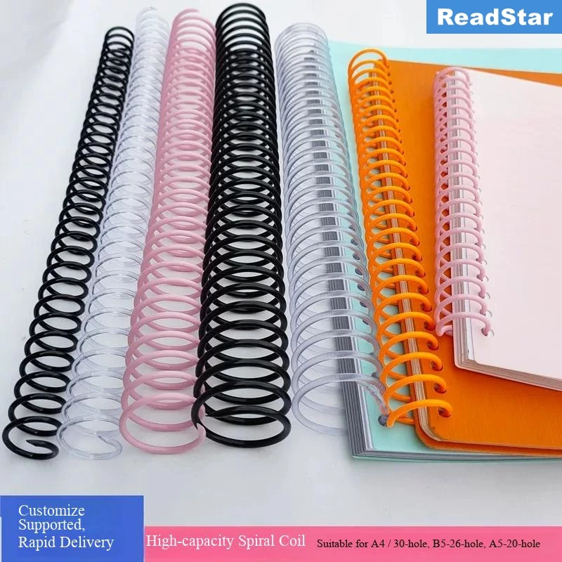 5/10PCS ReadStar 30 Rings High Capacity Plastic Spiral Binding Coils 9.5mm Pitch 16mm-40mm DIY Book Binding Rings Book Binders