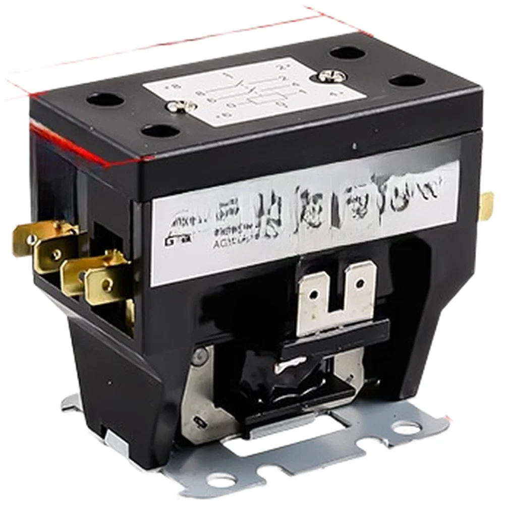 AC Contactor 25A 32A 220V Dual Pole Switching for Air Conditioning Systems with Flame Retardant Housing and All Copper Terminals