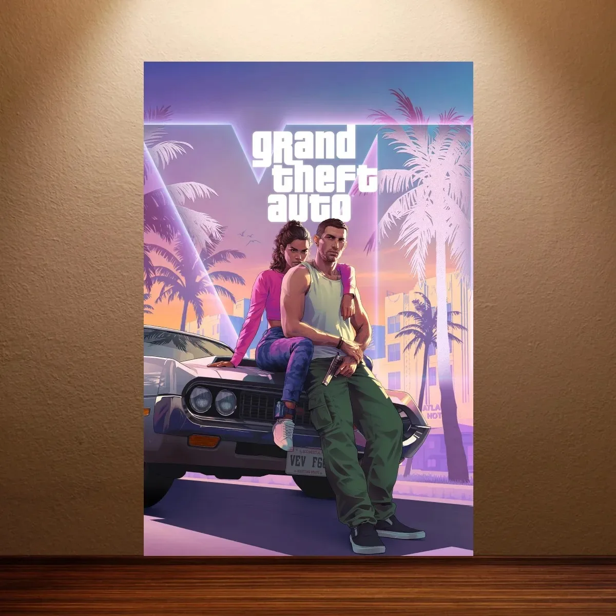 GTA 6 Poster Grand Theft Auto VI Game Poster Canvas Wall Art Painting Game Room Wall Decor Bedroom Wall Art Sticker Home Decor