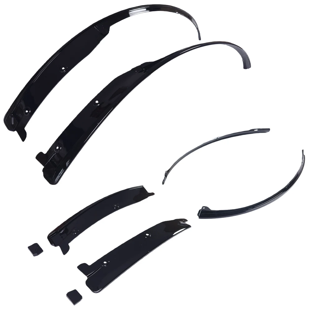 For Corvette C7 2014-2019 Carbon Fiber Look Glossy Black Front and Rear Fender Arches Wheel Trim Fender Arches Molding Flares