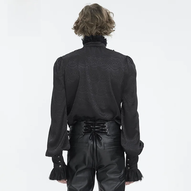 

Devil Faion Original Design Opera High Collar Devili Faion Men's irt Vintage Retro Sle Long Sve Chiffon Blouse