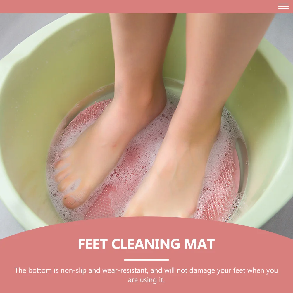 

1pc Foot Massage Pad Tpe Non-Slip Shower Scrubber Cleaning Mat For Bath Feet Portable Foot Washing Tool Practical Massage Mat