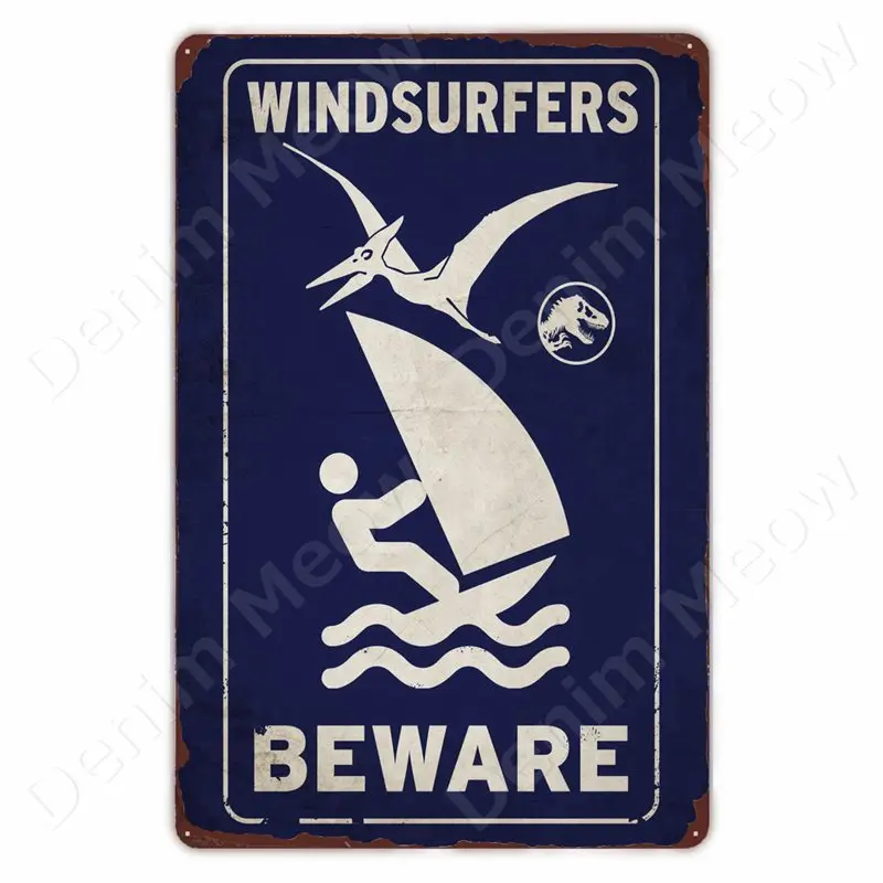 حذار من الديناصورات مضحك خمر معدن القصدير علامة تريسيراتوبس لوحة جدار ديكور حديقة مزرعة منزل الديكور في الهواء الطلق تحذير علامة #3