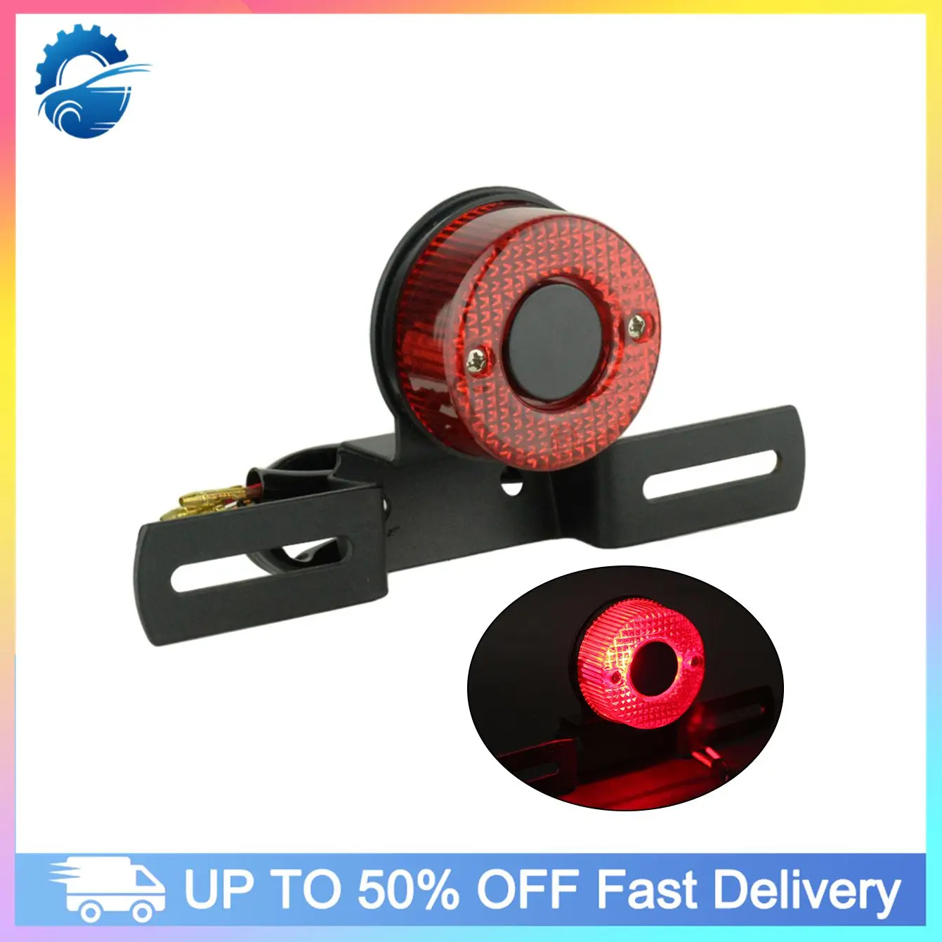 

Для ночной езды, черный задний фонарь для мотоцикла, встроенный задний фонарь, подходит для велосипедов, лампа высокой мощности для квадроциклов