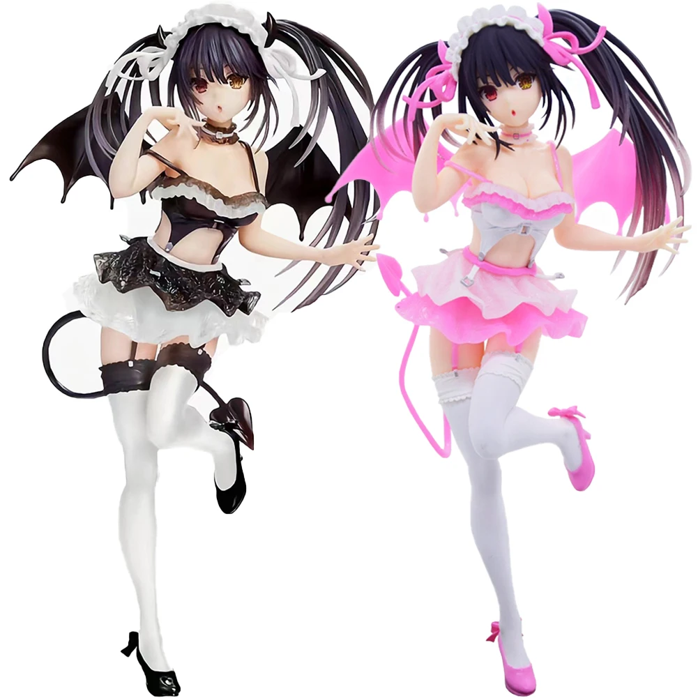 20cm Anime Tokisaki Kurumi Figure Sexy pink Devil Swimwear action figures Pvc Statue Model Doll Collection Desk Decora Toy Gifts