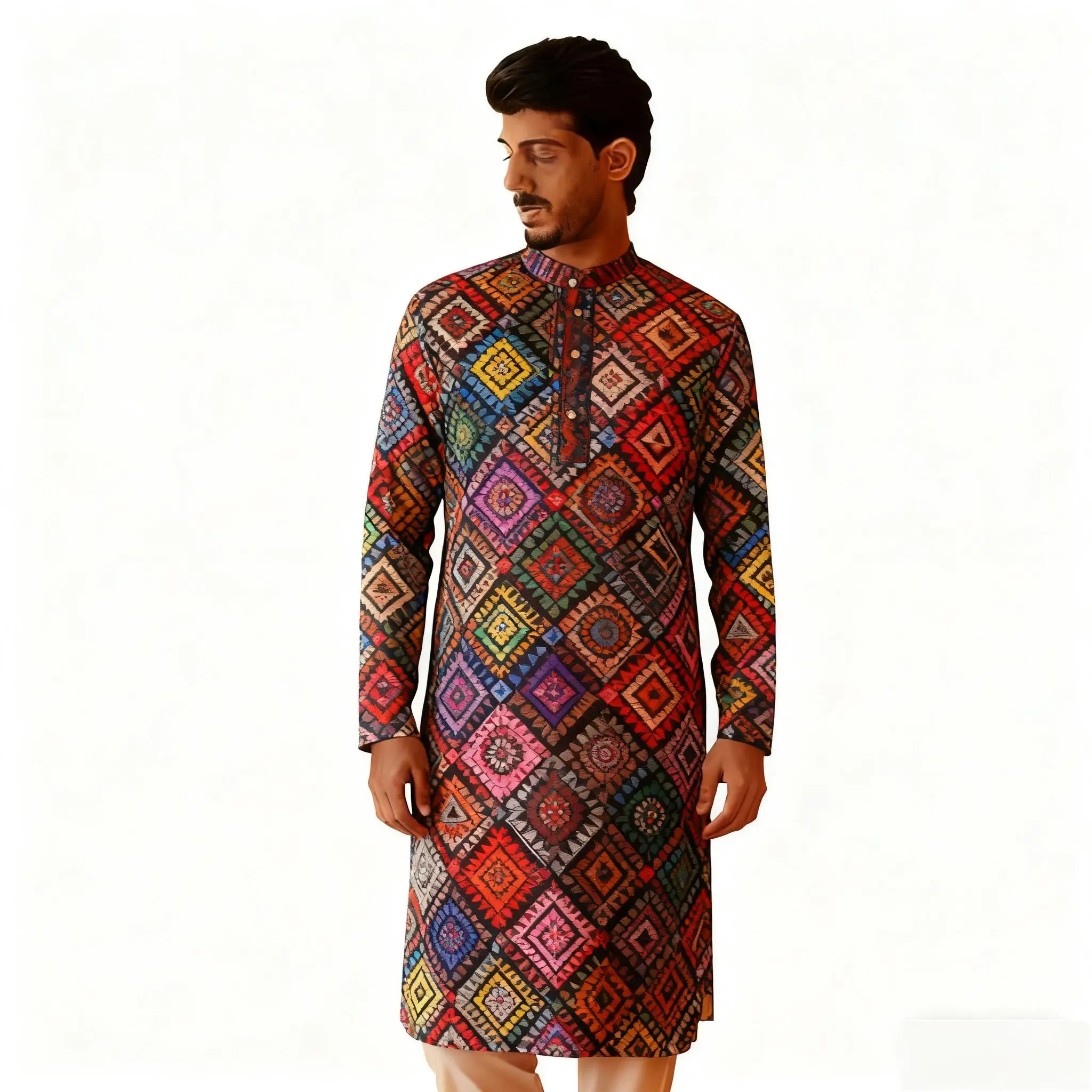 ملابس تقليدية جديدة لعام 2026 للرجال أنماط الآسيوية والجنوبية أطواق الماندرين ماروكين Gebetskleidung Mann #1