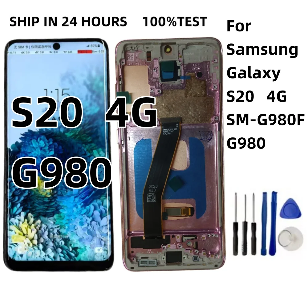 oled-tft-62インチ-サムスン-s20-4g-sm-g980-sm-g980f-sm-g980f-ds-lcdディスプレイ-タッチスクリーンデジタイザーアセンブリ交換用