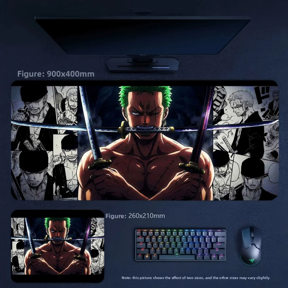High Definition Cartoon Anime ONE PIECE Luffy Zoro Leather Mouse Pad Boys Office High Quality Keyboard Pad Computer Accessories