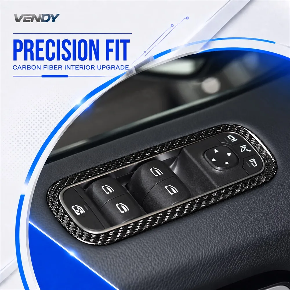 Real Carbon Fiber For Mercedes Benz G Class W464 2019-2024 Window Switch Panel Trim Frame Cover Trim Modified Parts Accessories