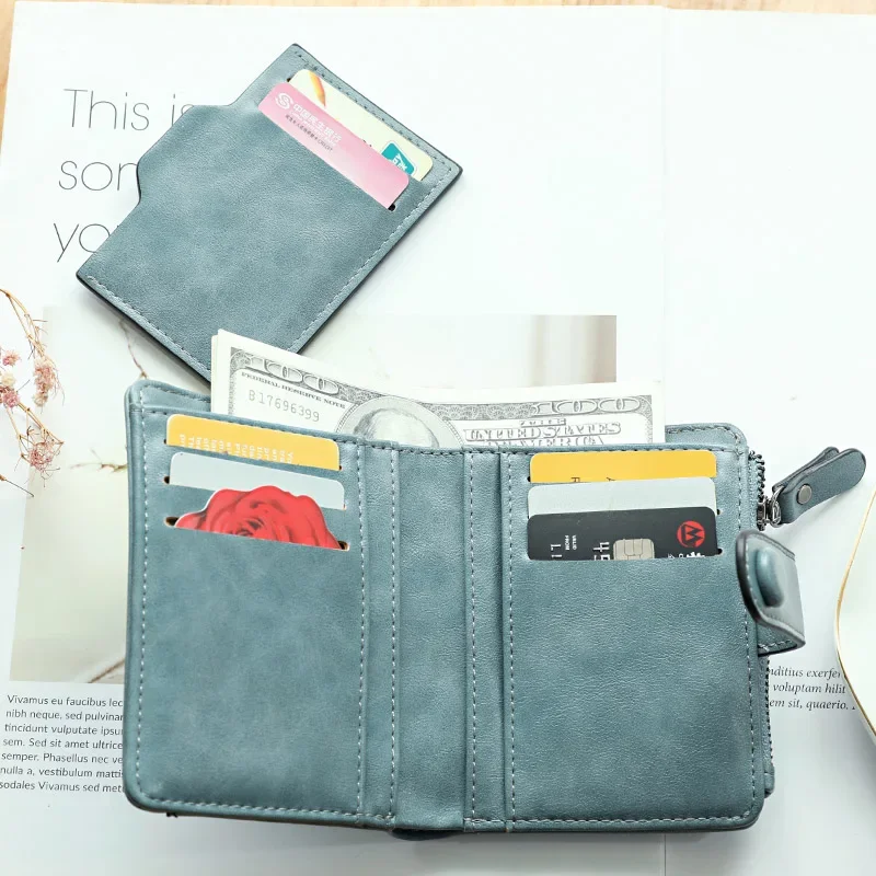 New Women Wallet Hasp Short Purse High Capacity Women Wallets with Removable Card Slots Clutch Wallets for Women