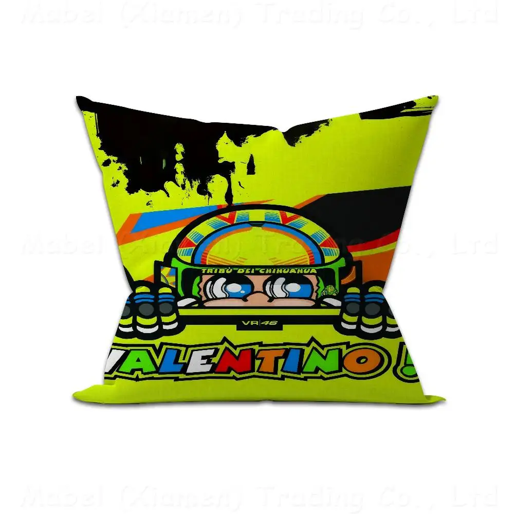 V-Valentino Moto Gp R-Rossi 46 Kissenbezug, Kissenhülle, Polsterung, Sofa, Dekokissen, Heimdekoration, Kissenbezug