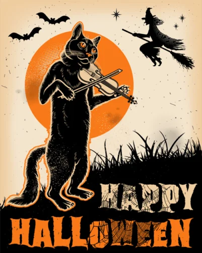 

Happy Halloween Print Art Canvas Poster for Living Room Decoration Home Wall Decor Picture