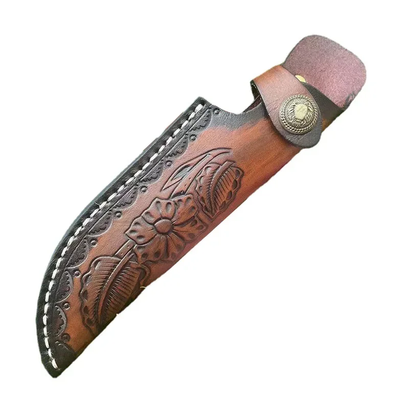 23.5cm Cowhide Real Leather Straight Knife Cover Universal Hunting Knife Holsters Knife Sheath With Waist Belt Buckle