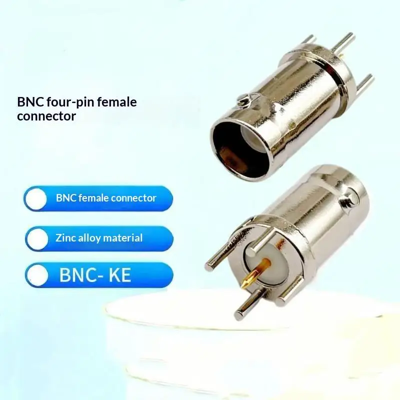 5Pcs BNC Video Sockets BNC-KE 180° Straight 5-Pin Q9 Jacks for Apartment Building Surveillance System