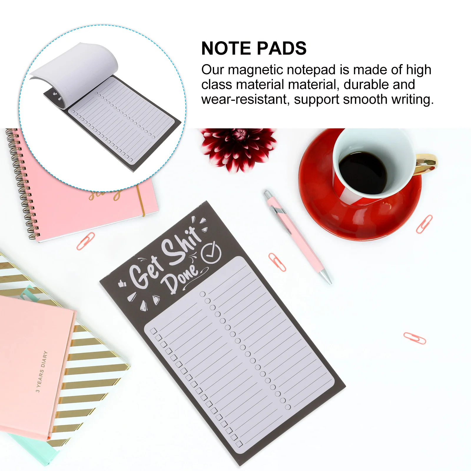 Magnetic Notepad Board Memo ตู้เย็นรายการ Notepads โน้ตบุ๊คประตูตู้เย็นร้านขายของชํา