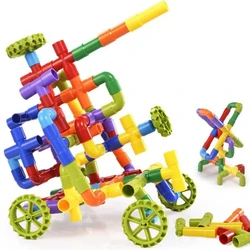 ​​​​​​DIY Water Pipe Building Blocks Toys Children Architect Assembling Building Blocks Toy Montessori Early education Toys Gift