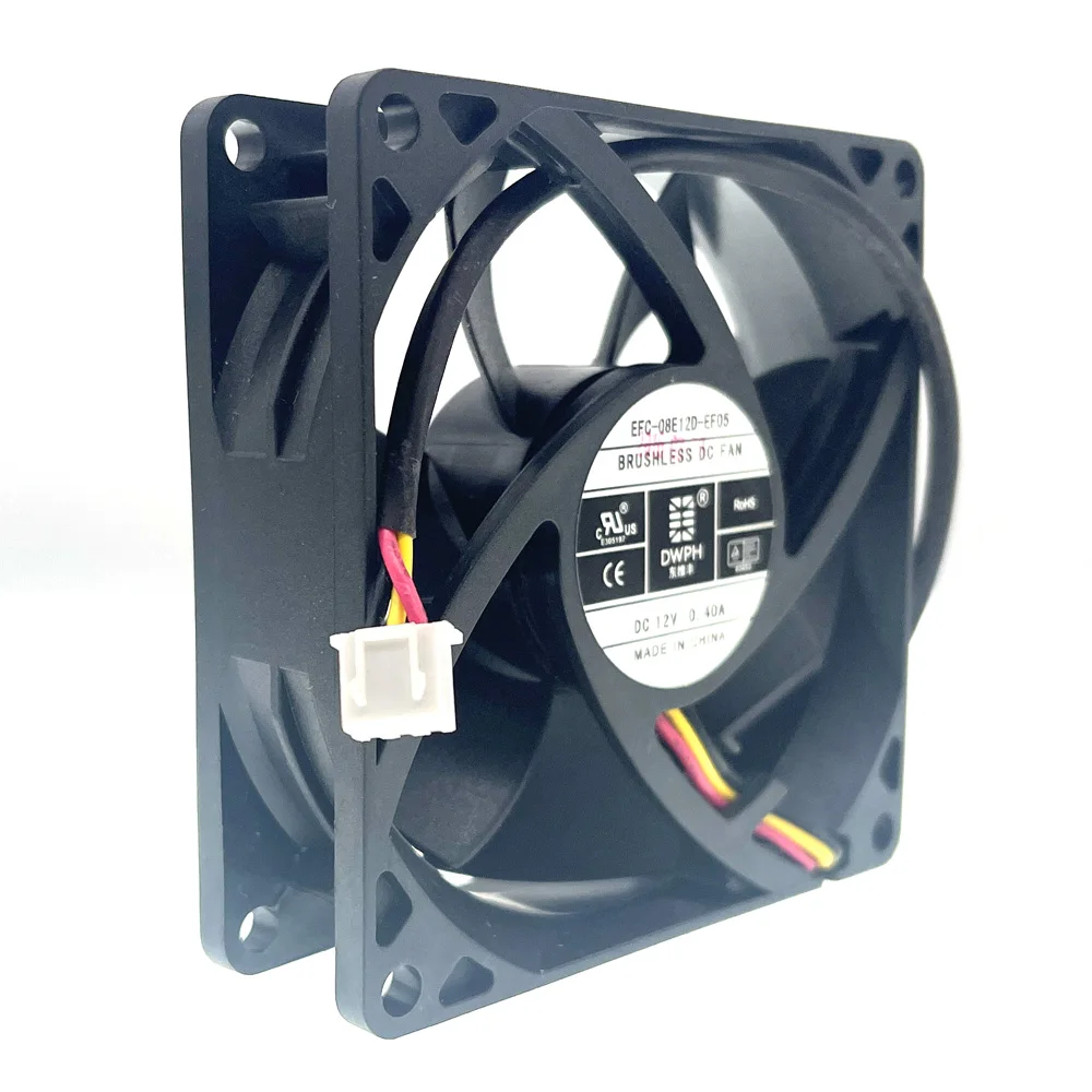 New Original DWPH EFC-08E12D-EF05 8cm 80mm DC 12V 0.40A 80*25mm Three-wire Elevator Inverter Cooling Fan Dual Ball Bearing