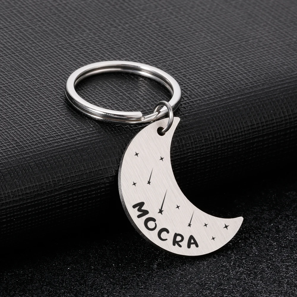 Personalized Anti-lost ID Tag Moon Shape Name Tags Plates Free Engraving Cats Kitten Nameplate Pendant DIY Accessories for Pets