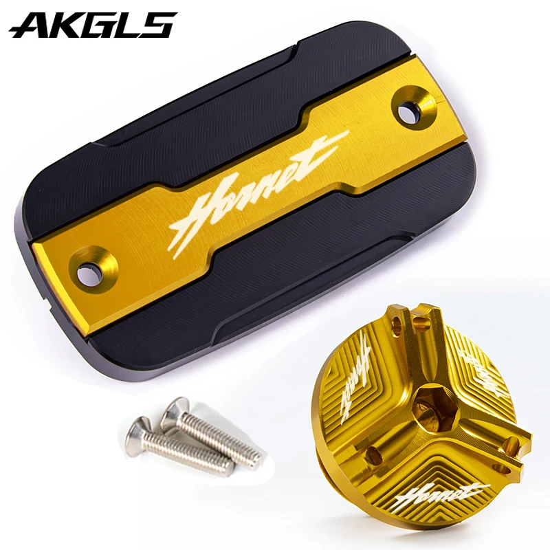 For HONDA goldwing gl1800 Hornet 600 900 CB600F 2007-2012 Motorcycle Front Brake Fluid Tank Cap + Filling Port Cap Accessories
