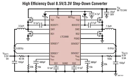 LTC3868 LTC3868EUH LTC3868IUH - Low IQ, Dual 2-Phase Synchronous Step-Down Controller