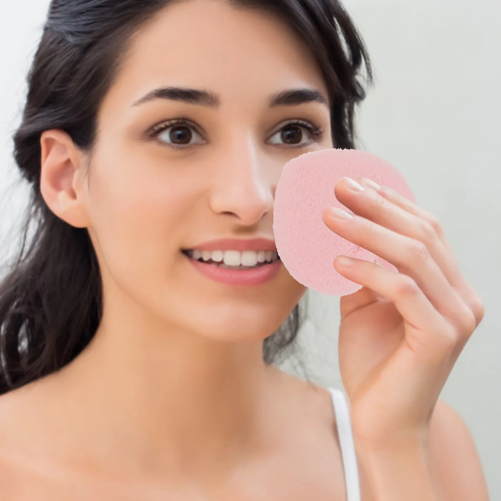 

4pcs Heart-Shaped Makeup Powder Breathable Cotton Reusable For Loose Mineral Powder Foundation Application