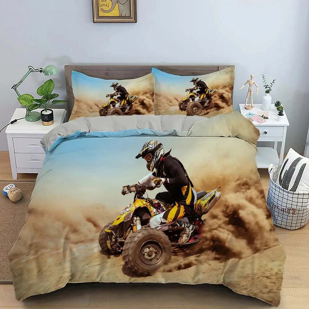 

Motocross Off-road Race Motorcycle Dirt Bike Rider Bedding Set Boys Girls Twin Queen Size Duvet Cover Pillowcase Bed Kids Adult