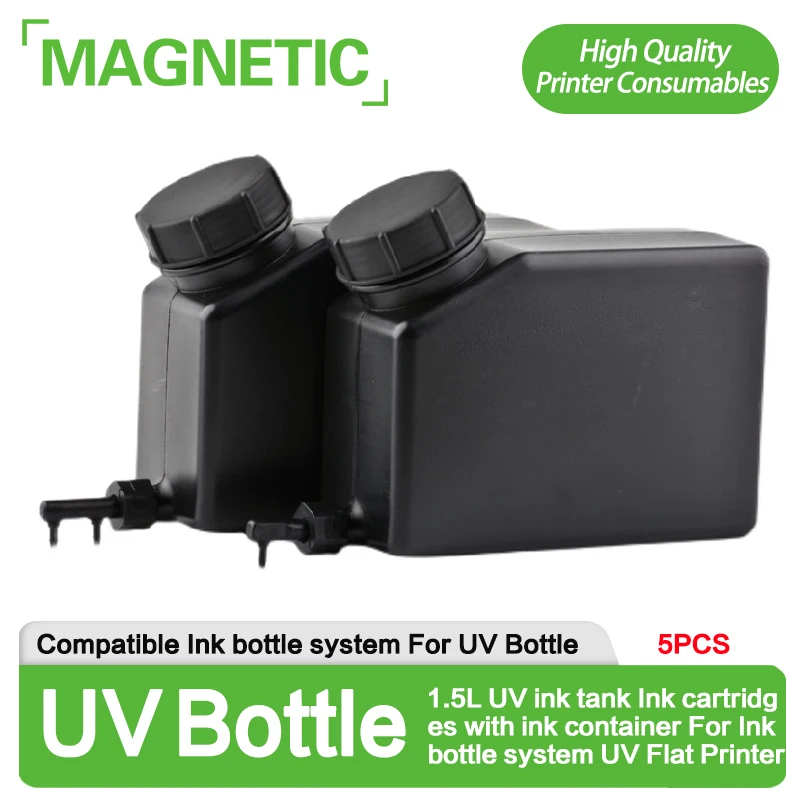 

5pcs 1.5L UV ink tank Ink cartridges with ink container For Ink bottle system UV Flat Printer