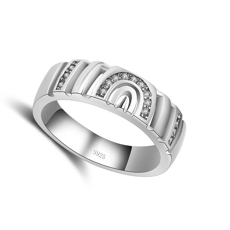 925 Sterling Silver Infinity Ring For Women Man Crystal AAAA Wedding Engagement Jewelry Punk Rock Fashion Finger Best Gift
