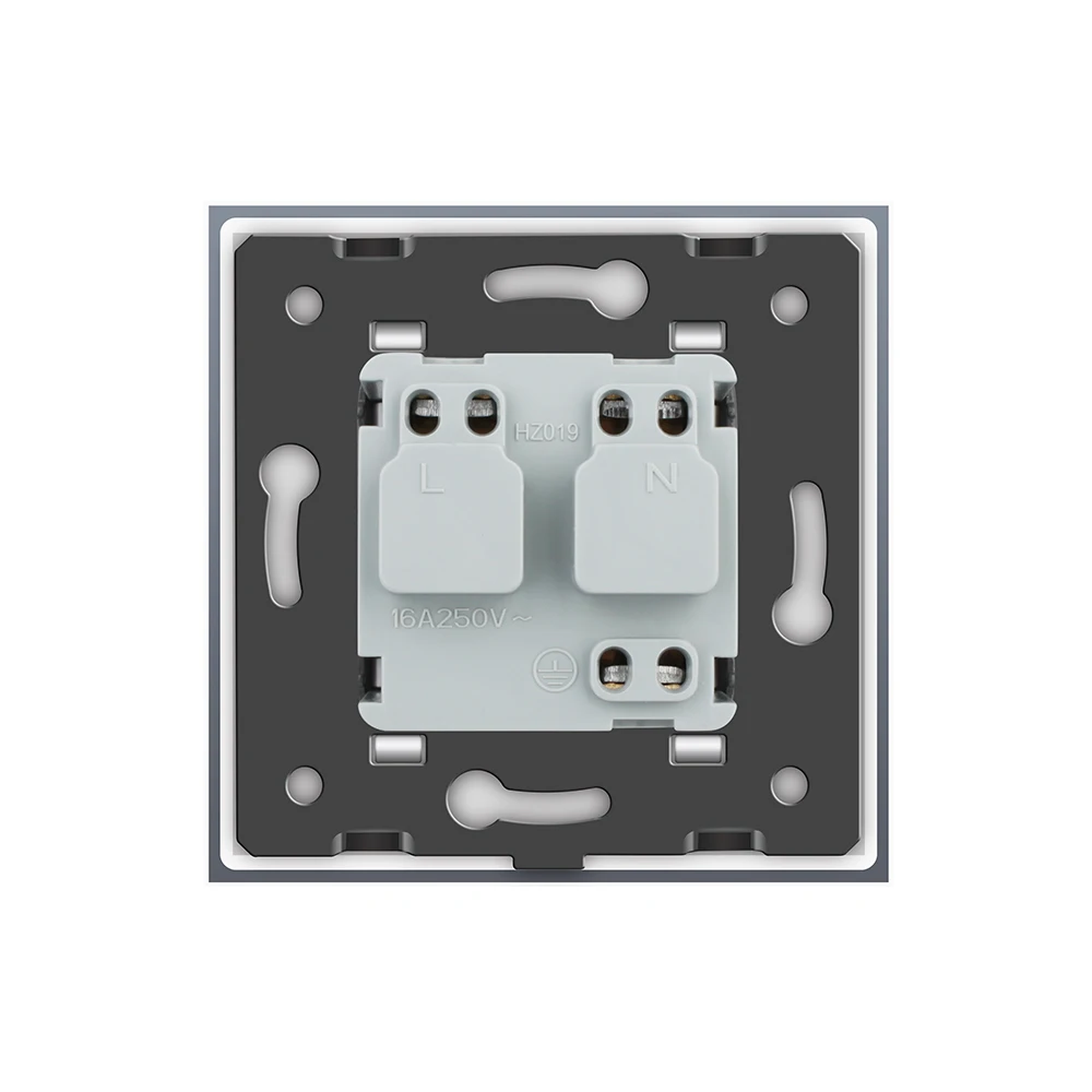 Livolo EU Standard Power Socket, AC 110~250V 16A Wall Power Socket, VL-C7C1EU-15,Plug, Grey  Color