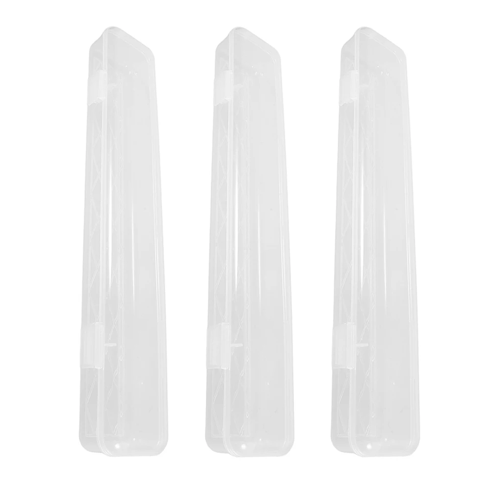 

3 Pcs Watercolor Brush Box Large Capacity Transparent Storage Case for Paint Brushes Tools Travel Pen Container