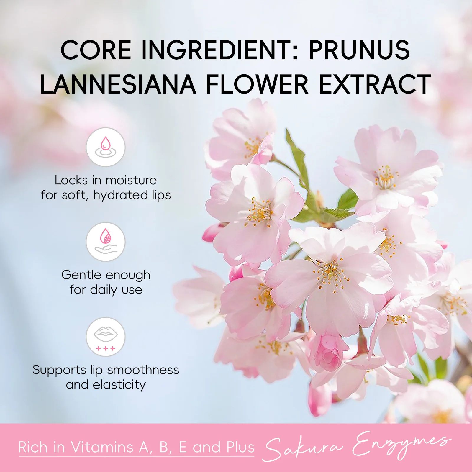 1pcs BIOAQUA Sakura Lipstick Cherry Blossom Moisturizing Lip Balm Nourishing Brightening Hydrating Lips Skin Care