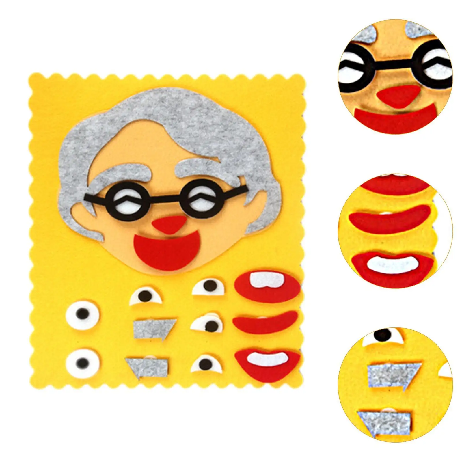 DIY Face เปลี่ยนปริศนาของเล่น,ของเล่นการเรียนรู้ทางอารมณ์ทางสังคม,Creative,Facial Expressions ปริศนาของเล่นสําหรับเด็กผู้หญิงเด็ก