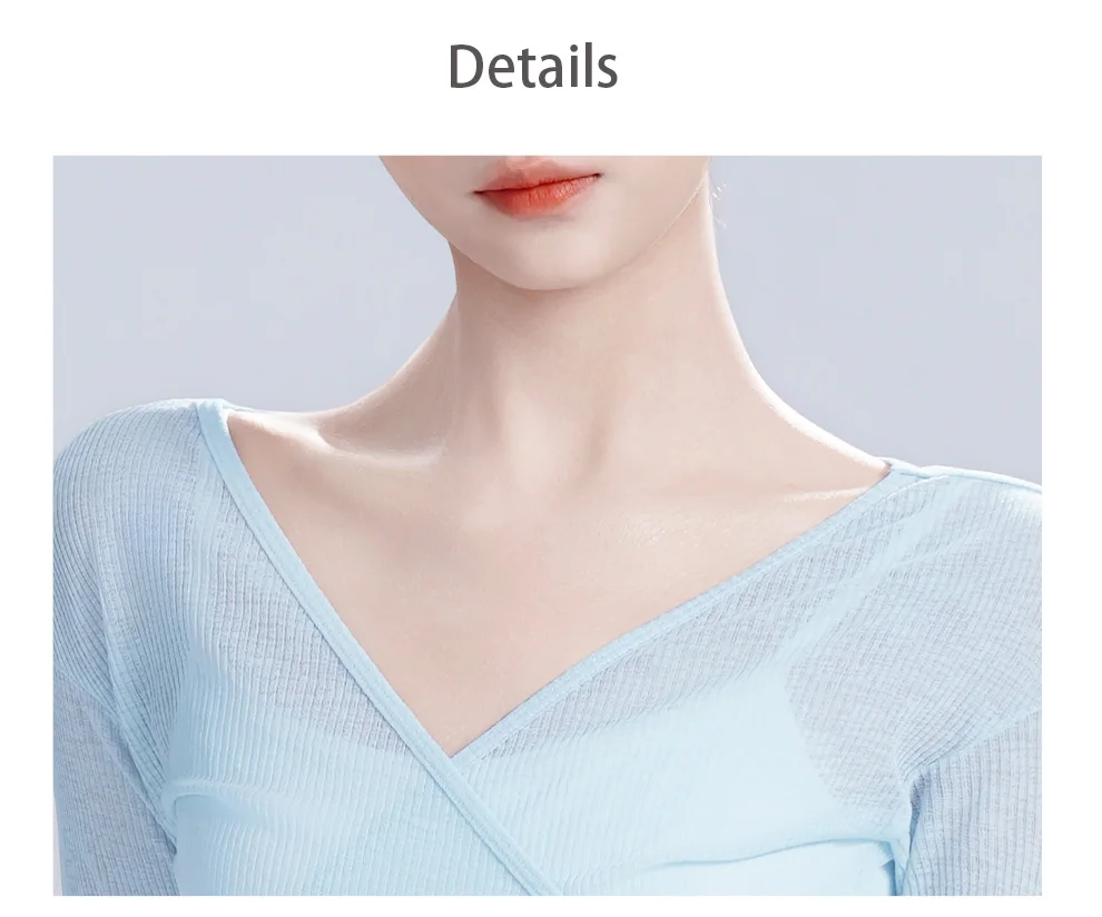 Transparentes Ballett-Tanzoberteil mit langen Ärmeln aus Mesh für Erwachsene, Überwurf für Damen-Tanzkleidung – Detail 3
