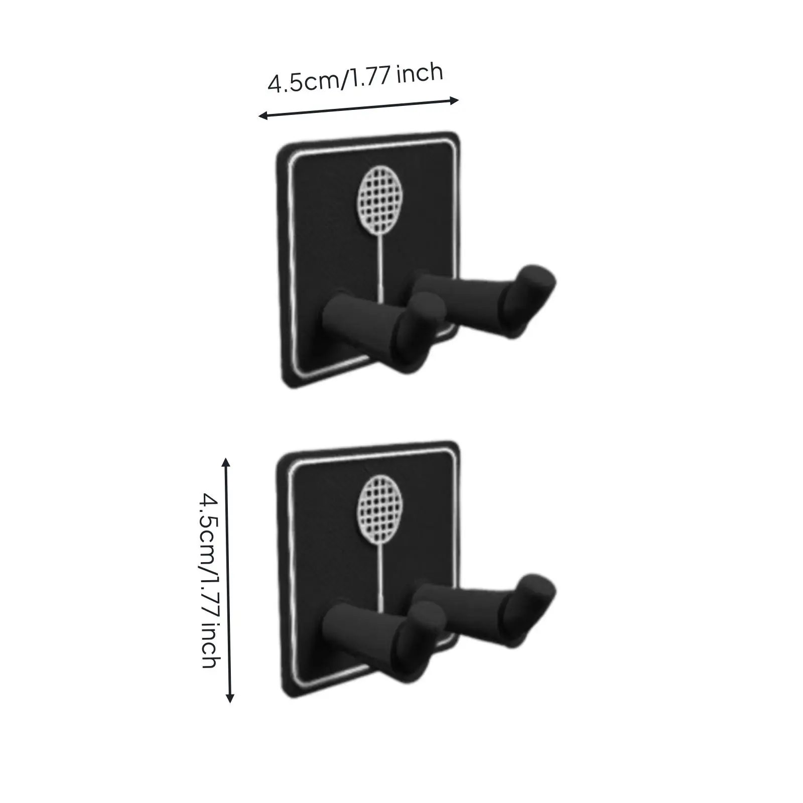 Badminton Racket Display Hook Wall Mount Holder No Drill Storage Rack for Sports Room Organizer Gear Hanger Stand