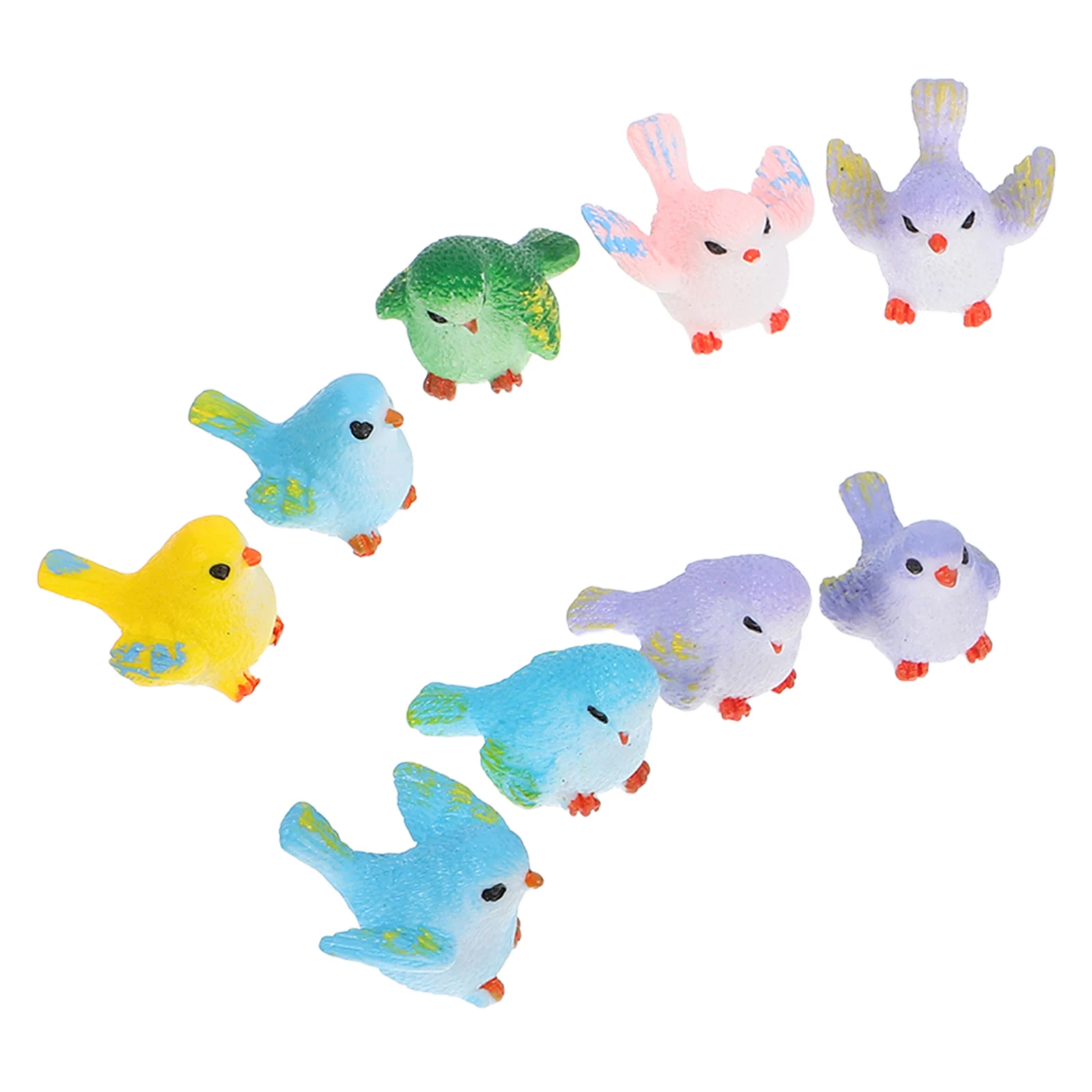 

9pcs Miniature Bird Figurines Resin Garden Decor Micro Landscape Outdoor Waterproof Small Animal Statues for Balcony Office