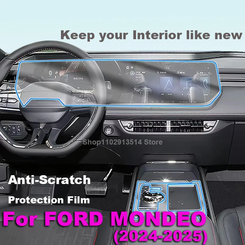 

For FORD MONDEO 2024 2025 Car Interior GPS Navigation Film LCD Screen TPU Protective Protector Decoration Stickers