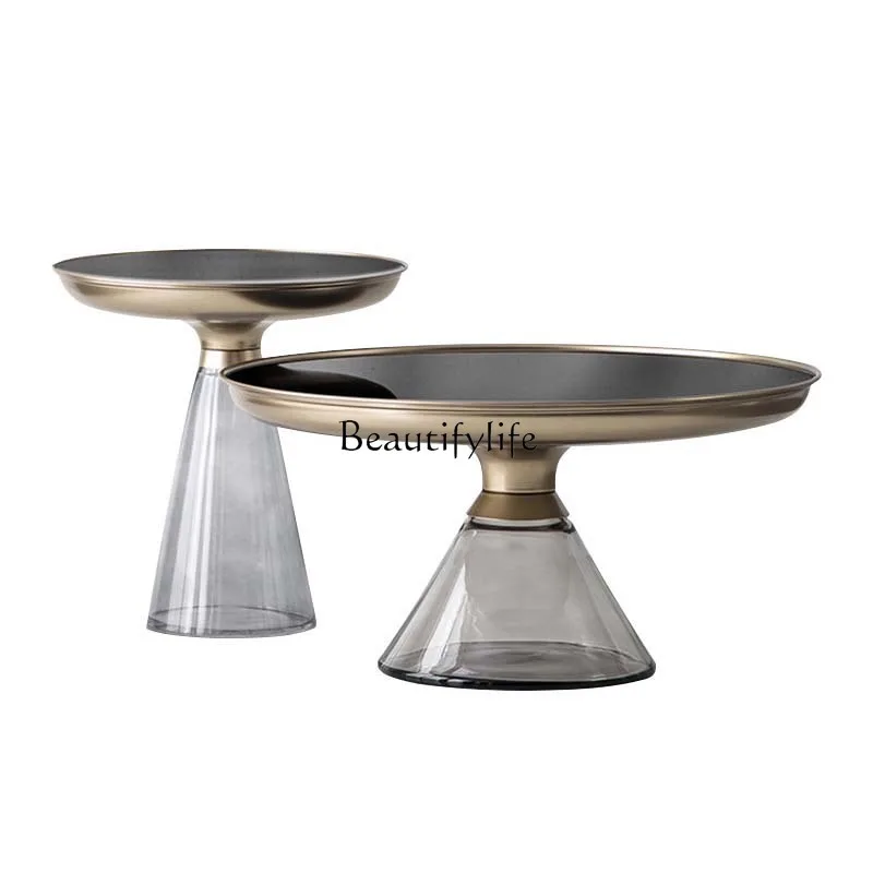 

XX39Glass edge Italian living room household small apartment sofa corner balcony tea table