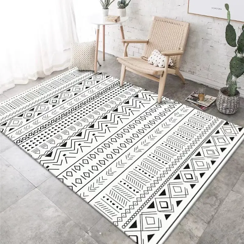 Moroccan Style Carpets Decoration Living Room Ethnic Classical Soft Bedside Rug Machine Washable Large Size Decor Bedroom Mats