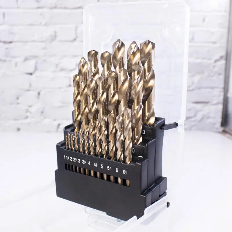 M35-CO straight shank twist drill set of 25 pieces