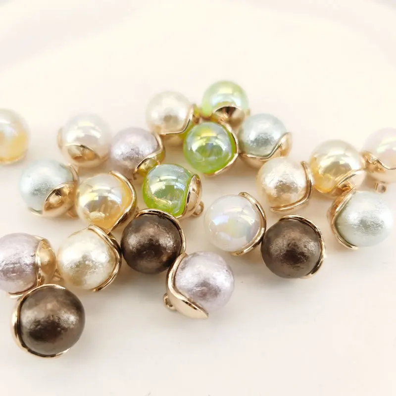13mm Runde Perlenknöpfe Glänzende Schmuckperlen für Festtagskleider Hochzeitskleider Hemden DIY Mini Weiße Glasur Nähzubehör – Detail 5