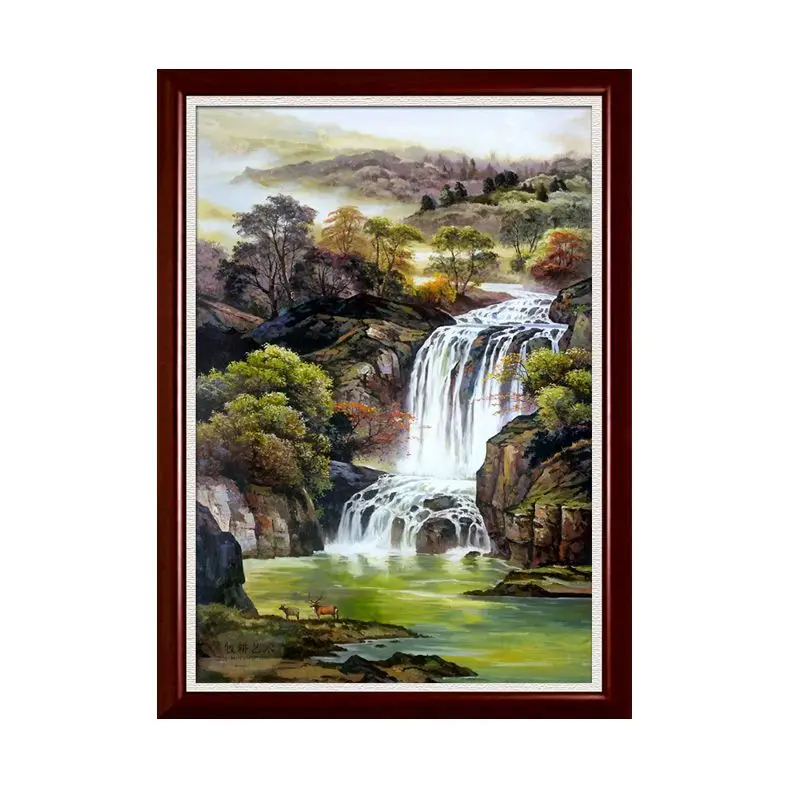 

Hand painted natural scenery landscape decorative painting living room sofa background wall