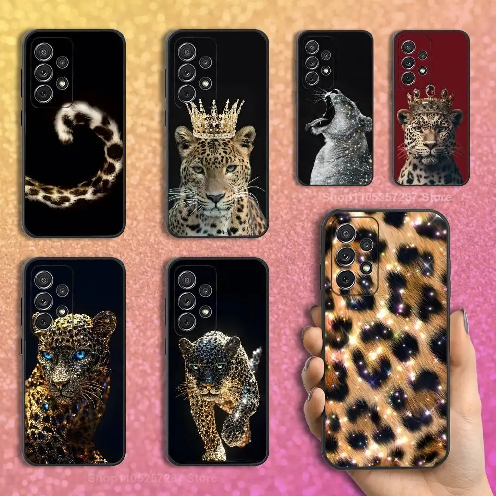 

Luxury Fashion leopard Print Phone Case For Samsung S9,S10,S20,S10,S21,S25,S24,S23,Ultra,FE,Plus,Lite,Soft Silicone Black Cover