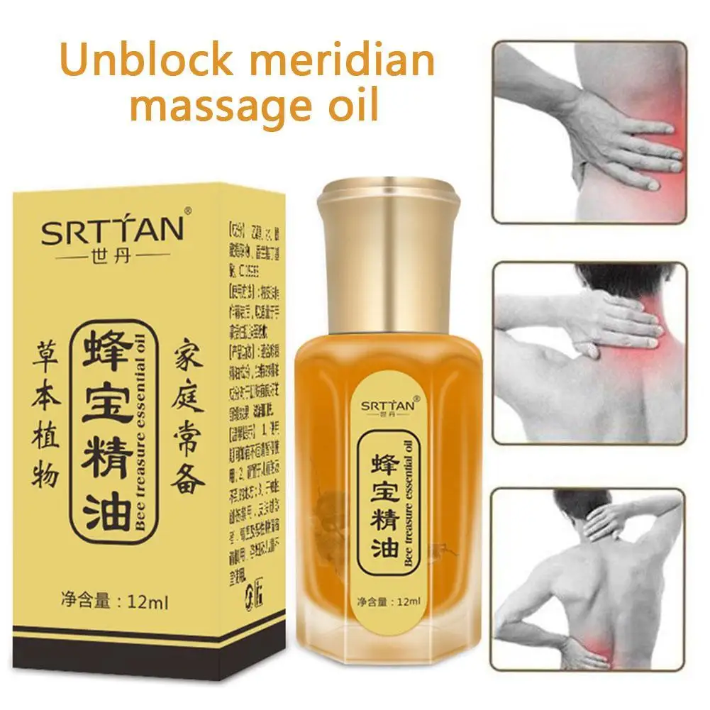 100% Chinese Herbal Patches Bee Essential Oil Neck Back Body Relaxation Pain Killer Body Massage oil