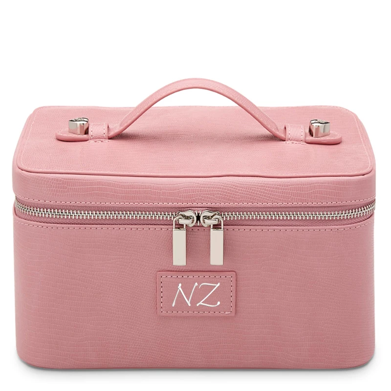 Customized Name and Logo Vanity Case Crush - Stylish Travel Makeup Bag Organizer with Dividers Multi Functional Storage Box