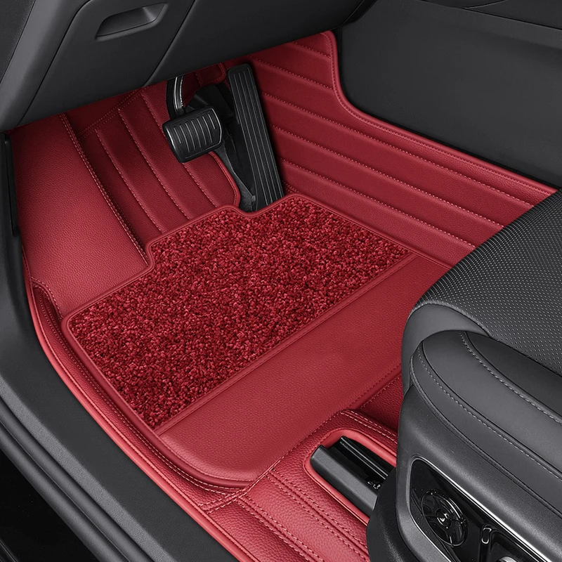 Custom Fit Car Accessories Leather Cowhide Floor Mat 5-Seaters ECO Material for Audi Bmw Mercedes-Benz Lexus Toyota Camry Volvo