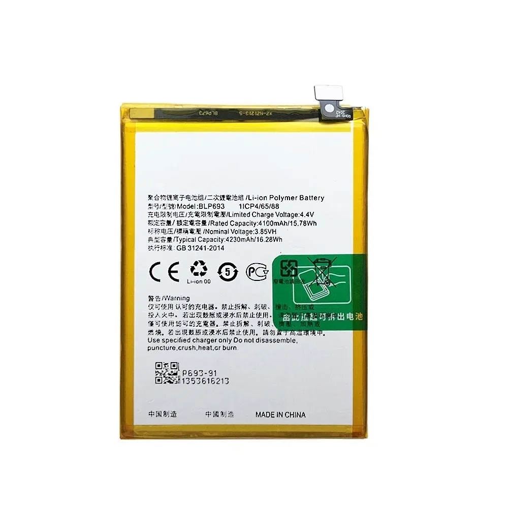 New 4230mAh BLP693 Mobile Phone Battery For Realme 3 3i RMX1825 RMX1821 RMX1827 + FREE TOOLS