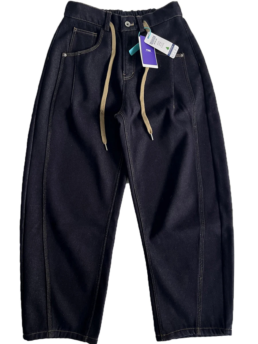 

Утепленные джинсы прямого кроя на флисовой подкладке в американском стиле, осенне-зимние, плотные, повседневные, свободного кроя, из смесового хлопка и полиэстера