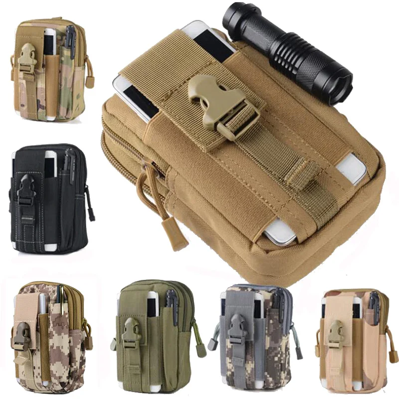 Outdoor soft bag multifunctional army combat waist bag sports hiking hunting work tool mobile phone bag EDC