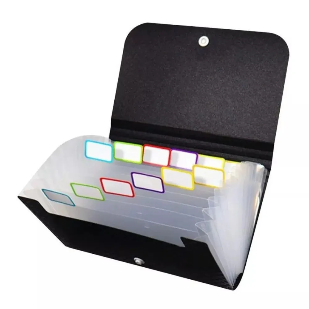 

13-layer Small File Wallet Self-adhesive Index Tabs Waterproof Receipt Folder Accordion Style A6 Accordion Folder