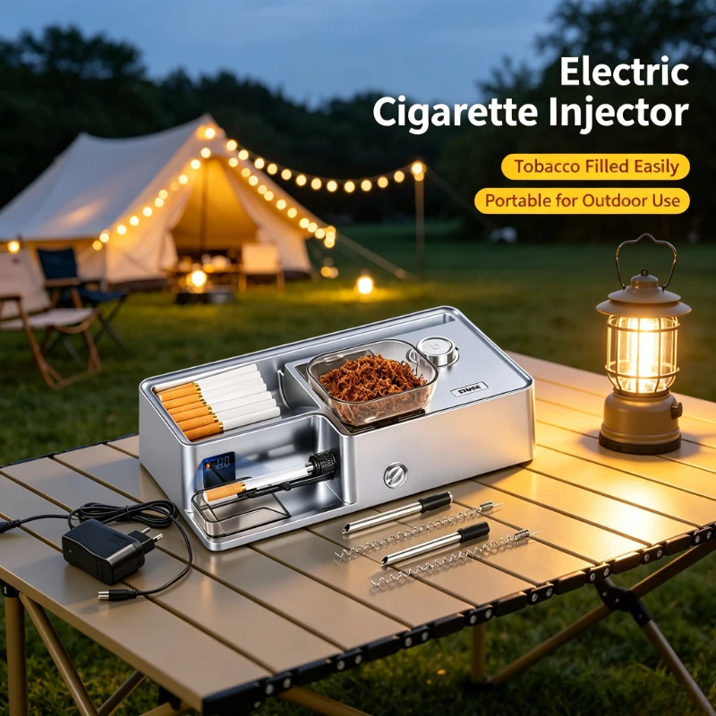 Electric Smart Cigarette Injector 3 In 1 Tobacco Filling Machine 5.5/6.5/8mm Tube Accessory With Tweezers